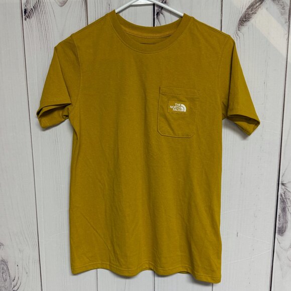 The North Face Heritage Patch Pocket Tee Women’s Small Ironwood Yellow NWT - Picture 1 of 8
